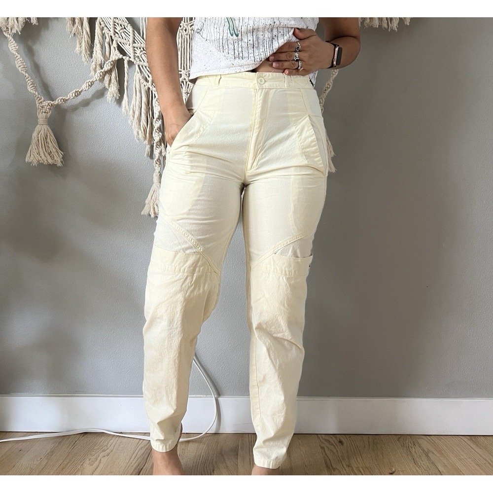 Vintage Forenza Yellow High Waist Pants cargo 80s lightweight trousers cotton